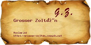 Grosser Zoltán névjegykártya